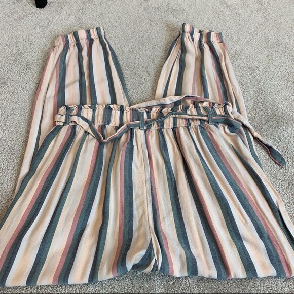 AE High-Waisted Striped Paperbag Jogger Sz L - Picture 8 of 15